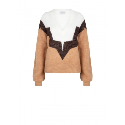 Dante 6 Savoir Knit Pullover - Colorblock Brown | SPRING SALE Dante 6 Savoir Knit Pullover - Colorblock Brown | SPRING SALE